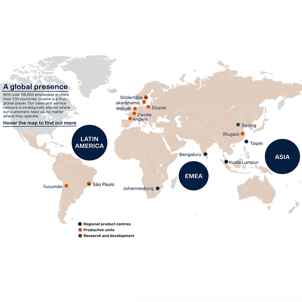 Scania Production unit map