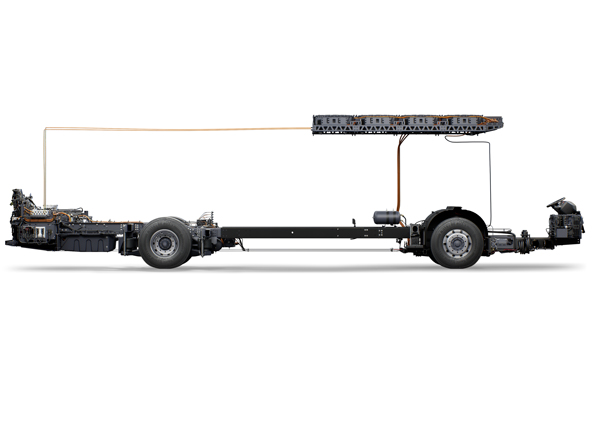 BEV 3 bus chassi side view