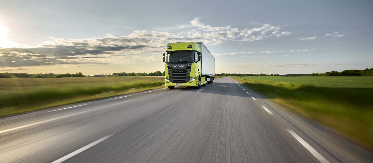 Scania Super truck on a road