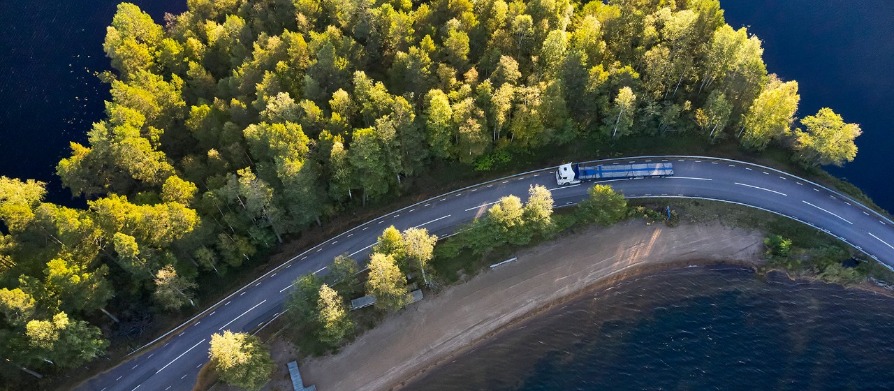 Scania truck in landscape